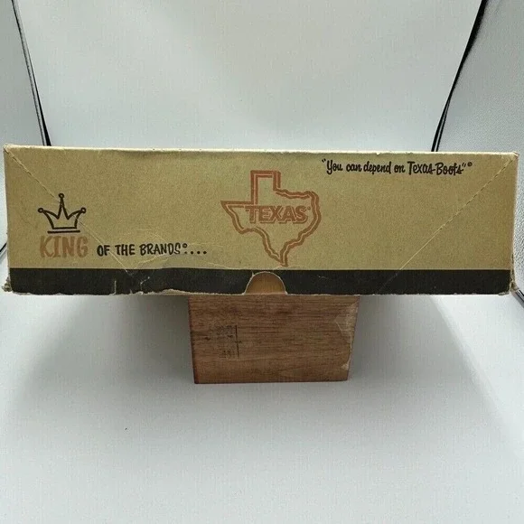Vintage Texas Boot Co. 10.5D Leather Cowboy Boots Girls‎ Floral 1940s New w/ Box